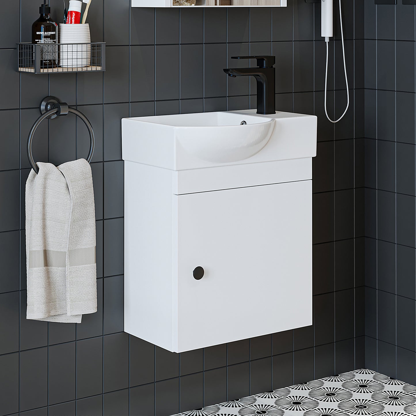 Badmöbelset • PUNTO • Unterschrank mit Waschbecken • Badezimmer Möbel • Gäste WC