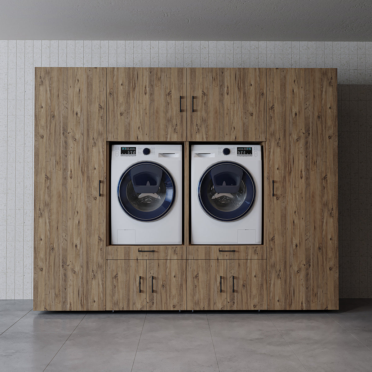 Roomart Waschmaschinenschrank SERIE 3 254 cm, Eiche, 205 cm hoch