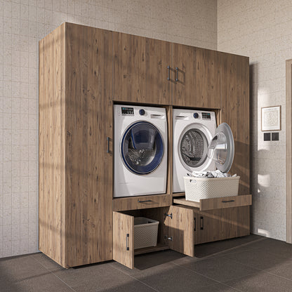 Roomart Waschmaschinenschrank SERIE 3 224 cm, Eiche, 205 cm hoch