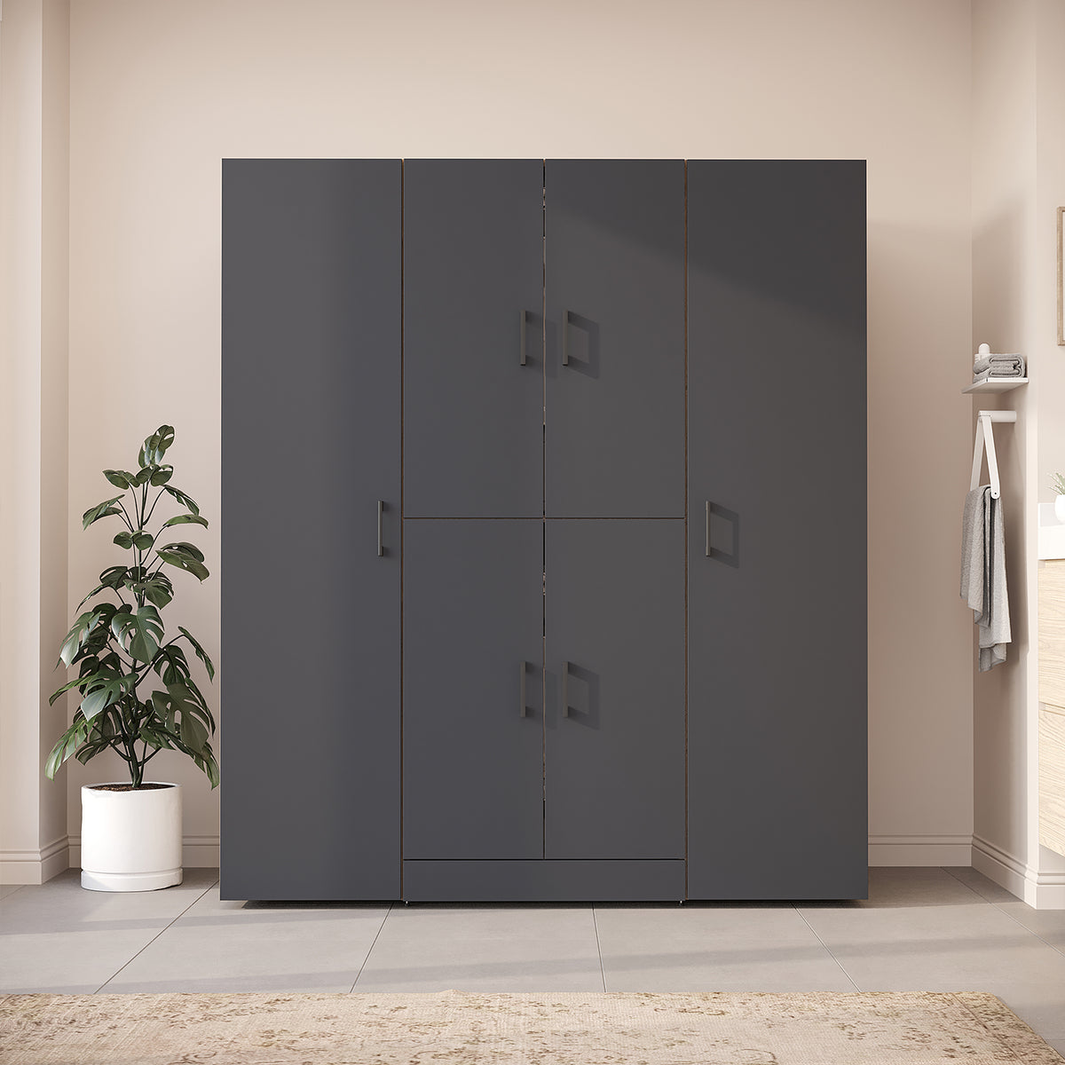 Roomart Waschmaschinenschrank DORA-I 160 cm, Anthrazit Eiche, 186 cm hoch, Bild 2