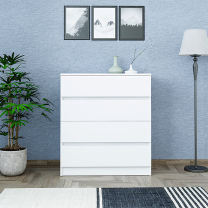 Roomart SIFO Mehrzweckschrank in Weiß – Schrank mit 4 Schubladen – Aufbewahrungsschrank für Wohnzimmer, Schlafzimmer, Esszimmer oder Büro – Modernes Design