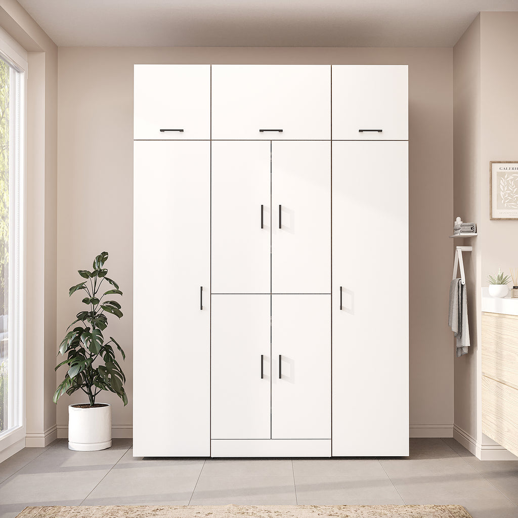 Roomart Waschmaschinenschrank DORA-I 160 cm, Weiß Eiche, 230 cm hoch, Bild 2
