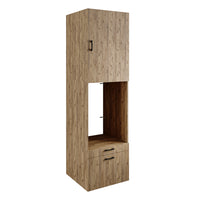 Roomart Waschmaschinenschrank mit Schrankaufsatz • mit Ausziehbrett • Weiß  • Schwarz eiche • Eiche