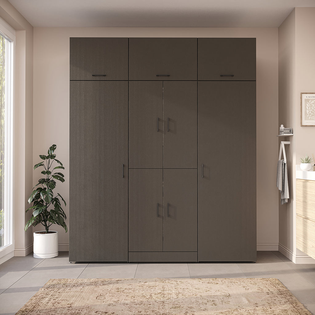 Roomart Waschmaschinenschrank DORA-I 190 cm, Schwarz Eiche, 230 cm hoch, Bild 2