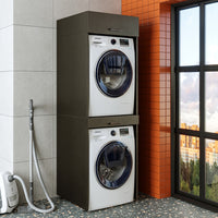 oneconcept, waschmaschinenüberbauschrank, stapeln, waschmaschienenschrank, rahmen, über, auffangwanne, untergestell, waschmaschinenregal, zwischenbaurahmen, antirutschmatte, verbindungsrahmen, universal, schwingungsdämpfer, rückläufer, kaufen, auf, stellen, vibrationsdämpfer, unterbau, übereinander, stabil, waschmittel organizer, kühlschrank, erhöhung, waschmaschienenuntergestell, podest, schublade, schubladen