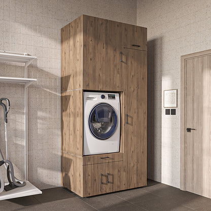 Roomart Waschmaschinenschrank SERIE 3 112 cm, Eiche, 240 cm hoch