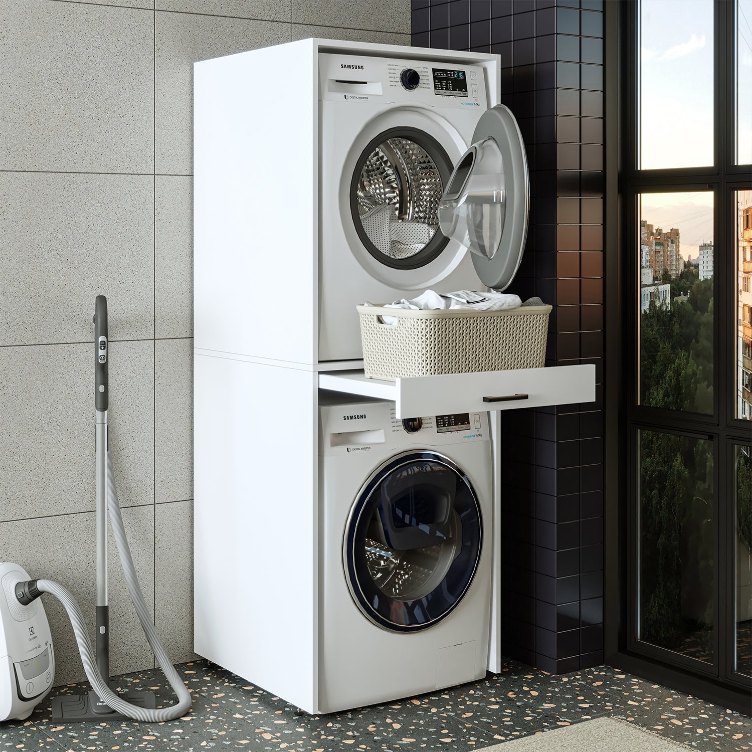 Waschmaschinenschrank Trockner 3 für in Farben Waschmaschine & Roomart –