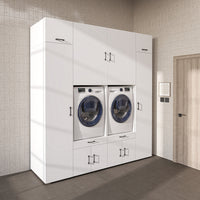 Roomart Waschmaschinenschrank SERIE 3 224 cm, Weiß, 240 cm hoch