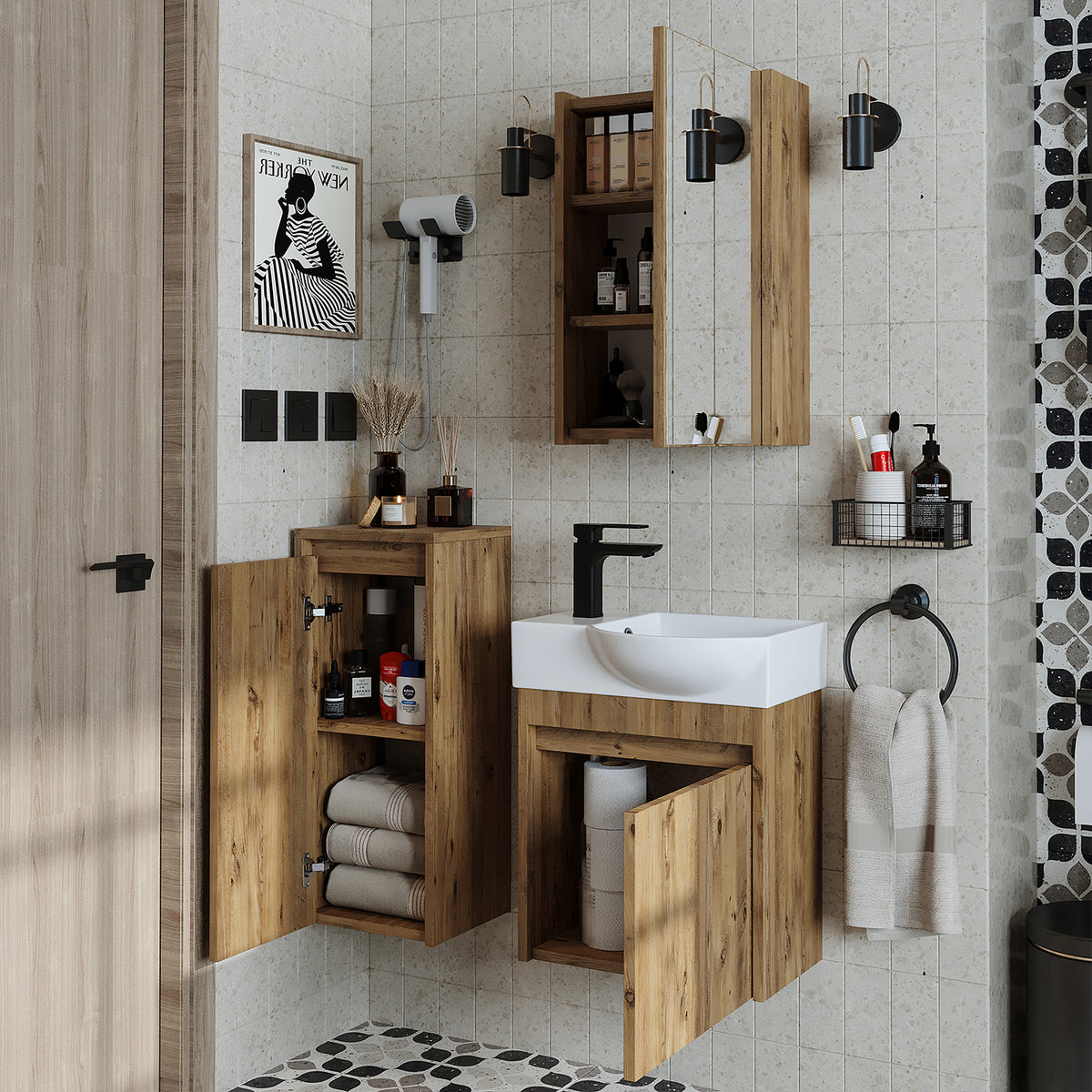 Badmöbel-Set LEO, 46 cm, fürs Gäste-WC