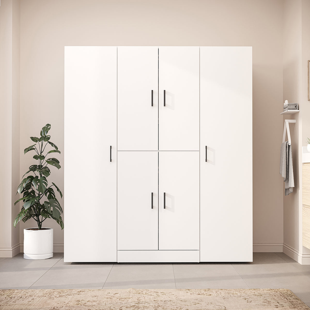 Roomart Waschmaschinenschrank DORA-I 160 cm, Weiß, 186 cm hoch, Bild 2