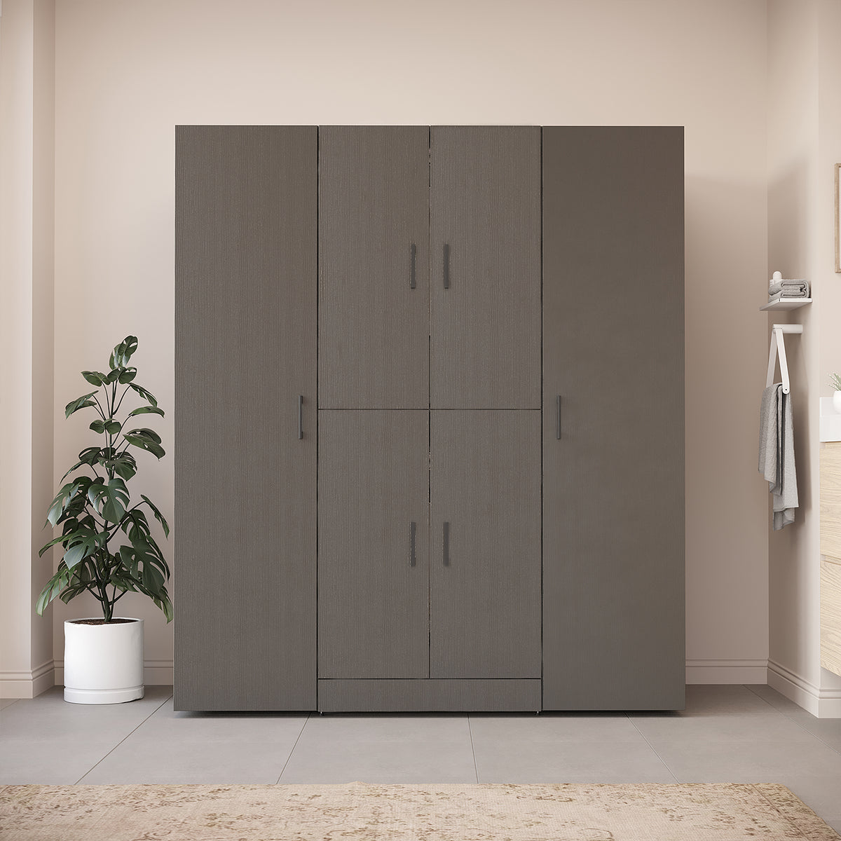 Roomart Waschmaschinenschrank DORA-I 160 cm, Schwarz Eiche, 186 cm hoch, Bild 2
