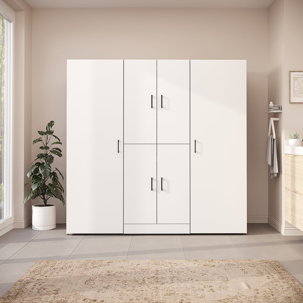 Roomart Waschmaschinenschrank DORA-I 190 cm, Weiß Eiche, 186 cm hoch, Bild 2