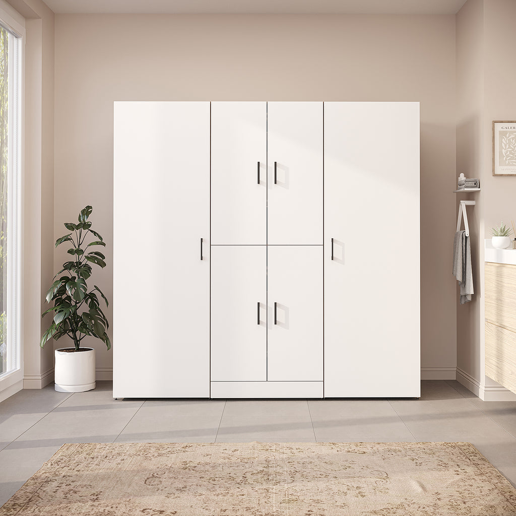 Roomart Waschmaschinenschrank DORA-I 190 cm, Weiß Eiche, 186 cm hoch, Bild 2