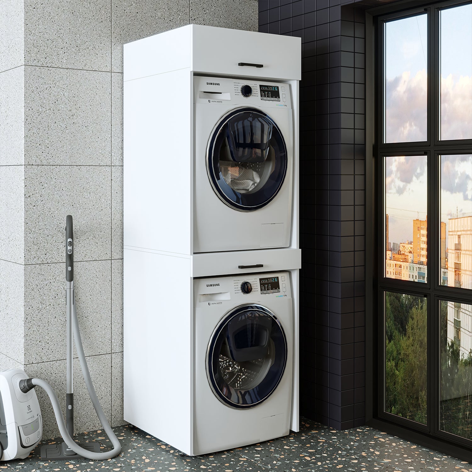 Roomart Waschmaschinenschrank für Trockner & Waschmaschine in 3