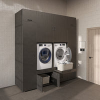 Roomart Waschmaschinenschrank SERIE 3 224 cm, Schwarz-Eiche, 240 cm hoch