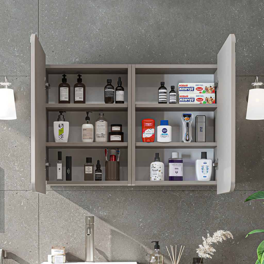 Roomart 2-teiliges Badmöbel-Set LYCIA, 49 cm, Waschtisch mit Spiegelschrank, in 4 Farben