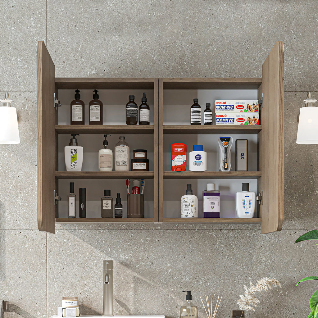 Roomart 3-teiliges Badmöbel-Set LYCIA, 49 cm, Waschtisch, Spiegelschrank und Hochschrank, in 4 Farben