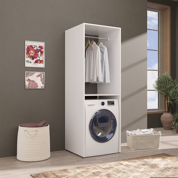 Roomart Waschmaschinenschrank SERIE 2 mit Kleiderstange, 66 cm, in 2 Farben