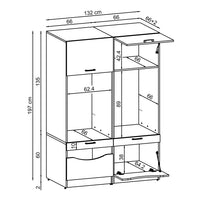 Roomart SERIE 2 Waschmaschinenschrank 132 cm – Waschmaschine & Trockner nebeneinander