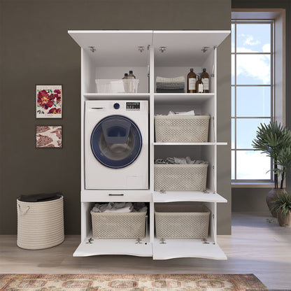 Roomart Waschmaschinenschrank SERIE 2, 126 cm, Set mit Hochschrank, in 2 Farben