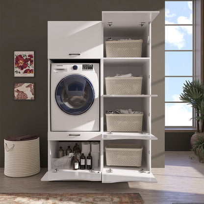Roomart Waschmaschinenschrank SERIE 2, 126 cm, Set mit Hochschrank, in 2 Farben