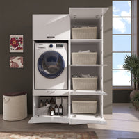 Roomart Waschmaschinenschrank SERIE 2, 126 cm, Set mit Hochschrank, in 2 Farben