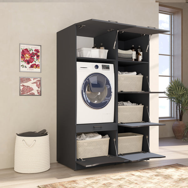 Roomart Waschmaschinenschrank SERIE 2, 126 cm, Set mit Hochschrank, in 2 Farben