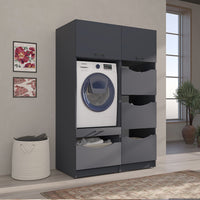 Roomart Waschmaschinenschrank SERIE 2, 126 cm, Set mit Hochschrank, in 2 Farben