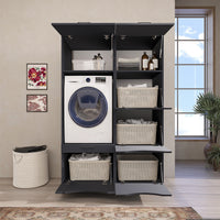 Roomart Waschmaschinenschrank SERIE 2, 126 cm, Set mit Hochschrank, in 2 Farben