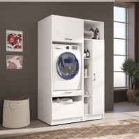 Roomart Waschmaschinenschrank SERIE-2 mit Hochschrank und Langfach, 132 cm, in 2 Farben