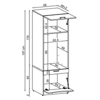 Roomart Waschmaschinenschrank SERIE-2 mit Hochschrank und Langfach, 132 cm, in 2 Farben
