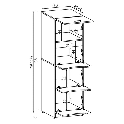 Roomart Waschmaschinenschrank SERIE-2 für 2 Maschinen mit Putzschrank, 198 cm, in 2 Farben