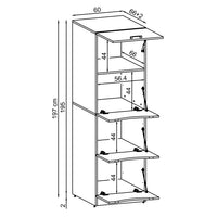 Roomart Waschmaschinenschrank SERIE-2 für 2 Maschinen mit Putzschrank, 198 cm, in 2 Farben