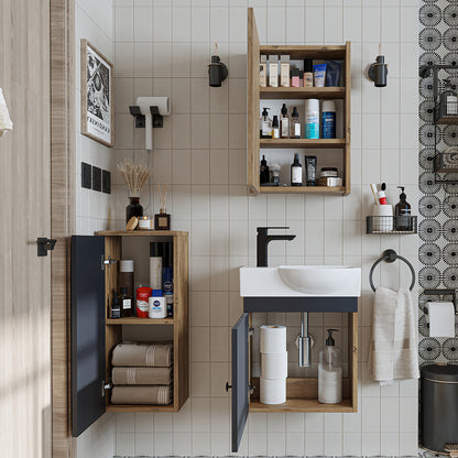 Badmöbelset • PUNTO • Unterschrank mit Waschbecken • Badezimmer Möbel • Gäste WC
