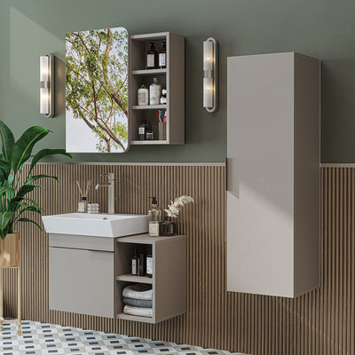 Roomart Badmöbel-Set LYCIA 72 cm, 4-teilig mit Spiegelschrank und Hochschrank, in 4 Farben