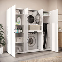 Roomart Waschmaschinenschrank DORA-I 190 cm, Weiß, 186 cm hoch, Bild 3
