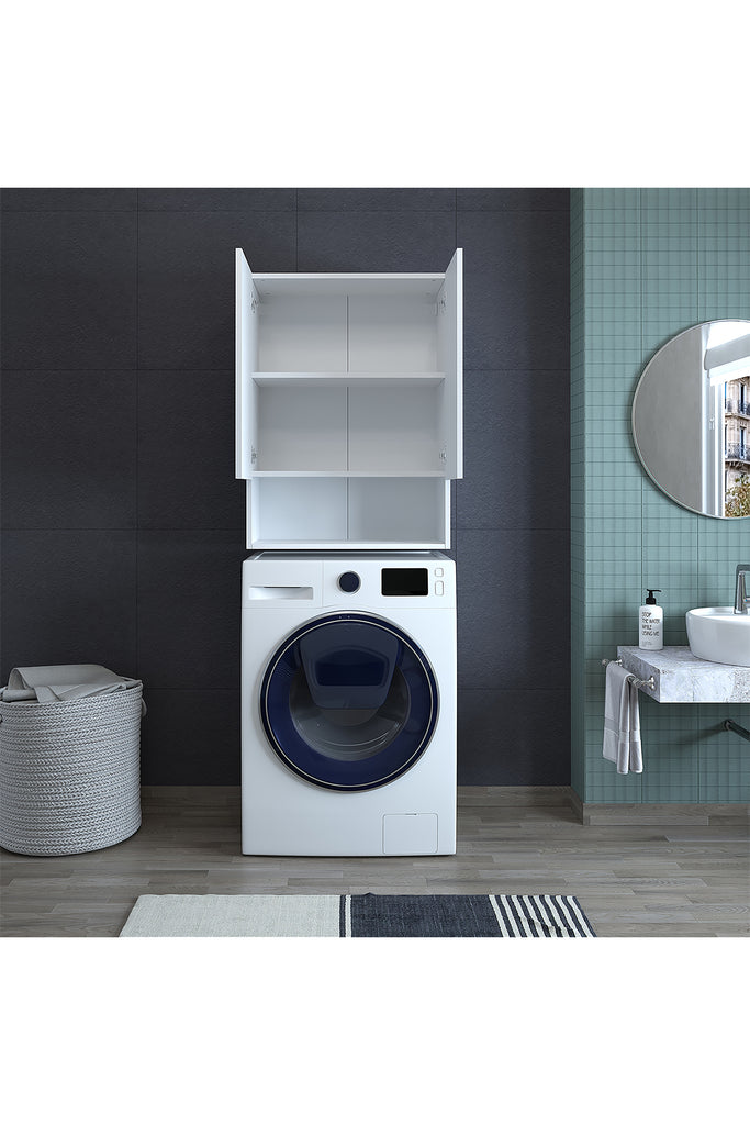 Roomart, bathroom washing machine cabinet Atlantic, washing machine superstructure, bathroom shelf, WHT: 70 x 191 x 70 cm, in white - bathroom cabinet, washbasin, bathroom furniture, bathroom cabinet, bathroom, with, vanity unit, bathroom furniture, set, washbasin, furniture, bathroom