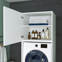 Roomart Waschmaschinenschrank mit Schrankaufsatz • mit Ausziehbrett • Weiß  • Schwarz eiche • Eiche