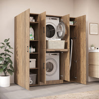 Roomart Waschmaschinenschrank DORA-I 160 cm, Eiche, 186 cm hoch, Bild 3