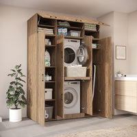 Roomart Waschmaschinenschrank DORA-I 160 cm, Eiche, 230 cm hoch, Bild 3