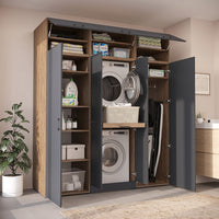 Roomart Waschmaschinenschrank DORA-I 190 cm, Anthrazit Eiche, 230 cm hoch, Bild 3