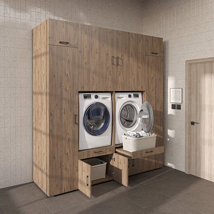 Roomart Waschmaschinenschrank SERIE 3 224 cm, Eiche, 240 cm hoch