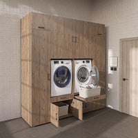 Roomart Waschmaschinenschrank SERIE 3 224 cm, Eiche, 240 cm hoch