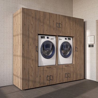 Roomart Waschmaschinenschrank SERIE 3 224 cm, Eiche, 205 cm hoch