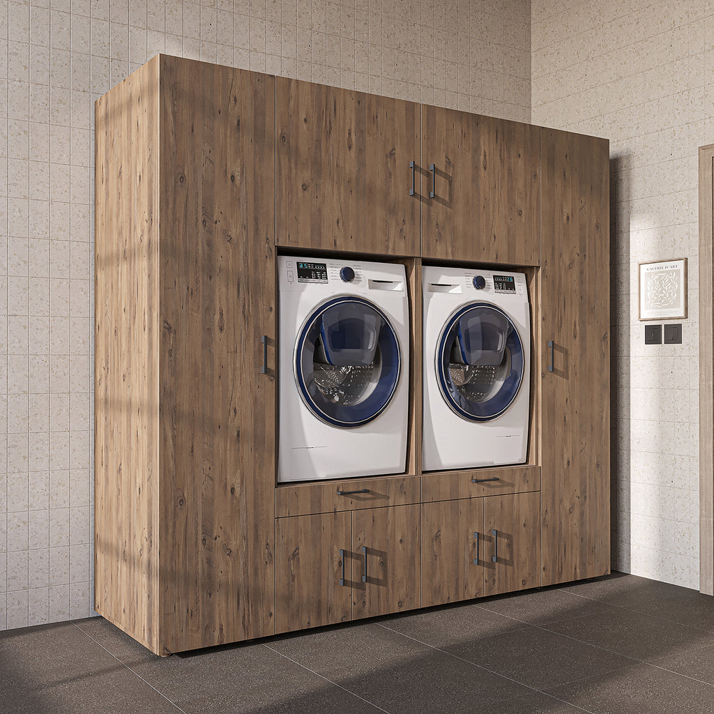 Roomart Waschmaschinenschrank SERIE 3 224 cm, Eiche, 205 cm hoch