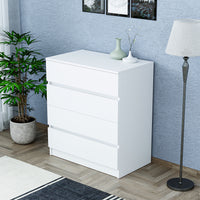 Roomart SIFO Mehrzweckschrank in Weiß – Schrank mit 4 Schubladen – Aufbewahrungsschrank für Wohnzimmer, Schlafzimmer, Esszimmer oder Büro – Modernes Design