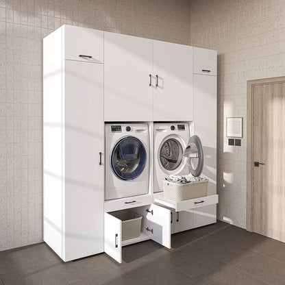 Roomart Waschmaschinenschrank SERIE 3 224 cm, Weiß, 240 cm hoch