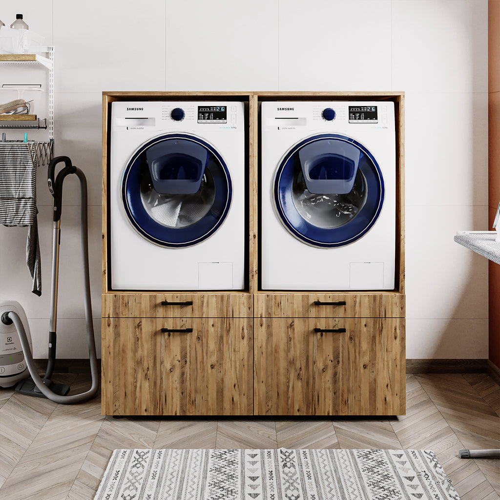 Roomart Waschmachinen Doppelschrrank Überbauschrank, 134 cm Breit, mit Ausziehbrett, in 3 Farben Roomart Waschmachinen Doppelschrrank Überbauschrank, 134 cm Breit, mit Ausziehbrett, in 3 Farben - waschmaschinenschrank, waschmaschinenregal, waschturm, schr