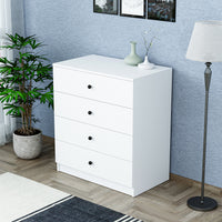 Roomart SIFO Mehrzweckschrank in Weiß – Schrank mit 4 Schubladen – Aufbewahrungsschrank für Wohnzimmer, Schlafzimmer, Esszimmer oder Büro – Modernes Design