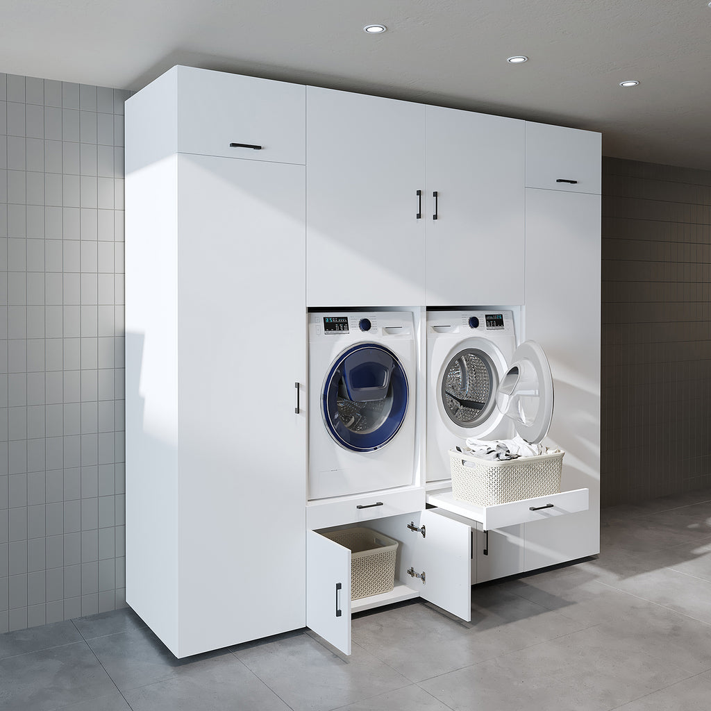 Roomart Waschmaschinenschrank SERIE 3 254 cm, Weiß, 240 cm hoch